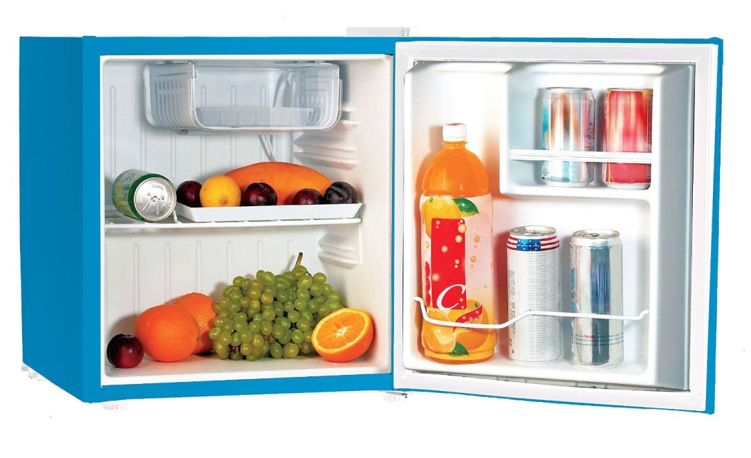 cheerful-blue-Haier-HC17SF15RW-1.7-Cubic-Feet-RefrigeratorFreezer-best-built-in-mini-fridge-for-drinks-and-drinks-fresh-fruit-cool-drinks.jpg